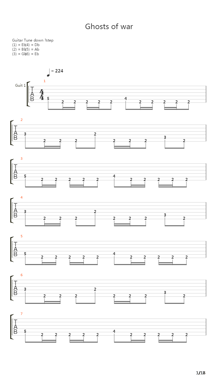 Ghosts Of War吉他谱
