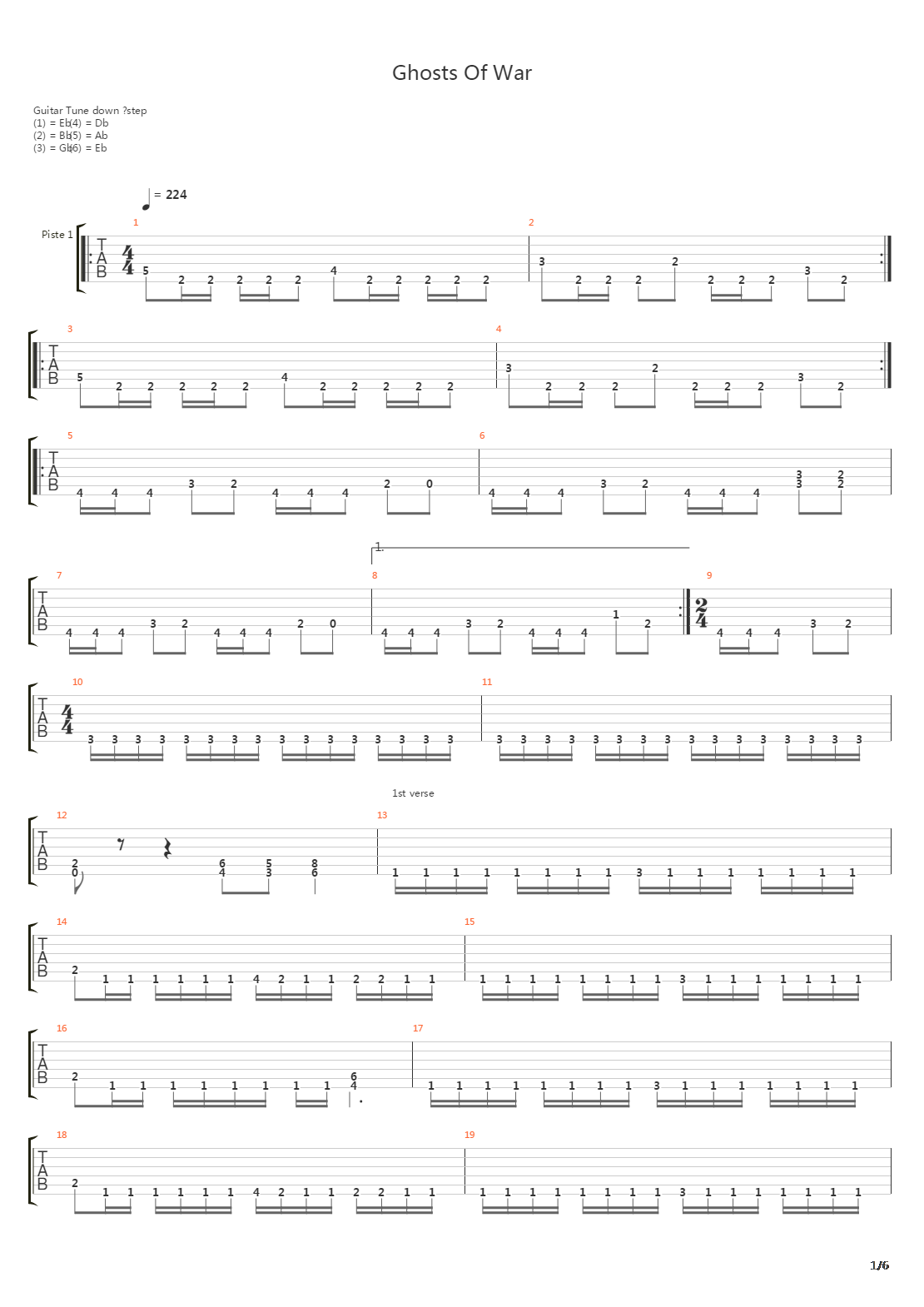 Ghosts Of War吉他谱