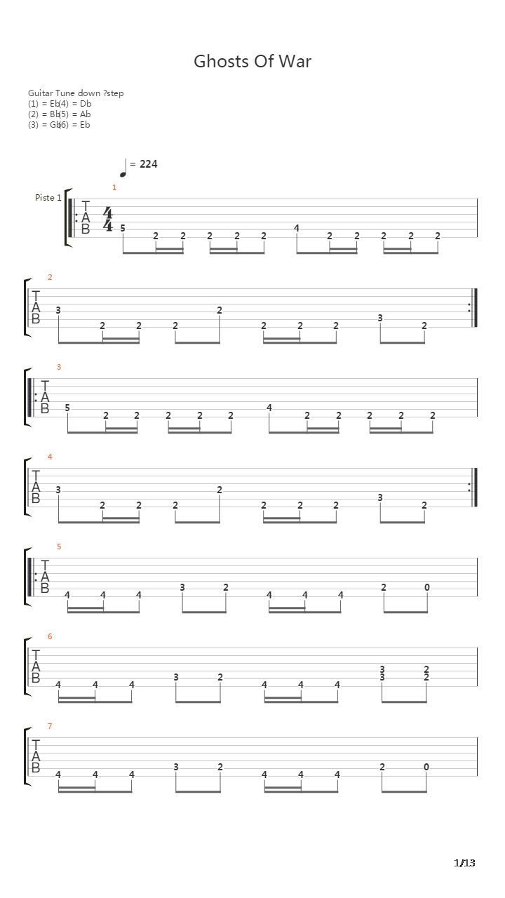 Ghosts Of War吉他谱