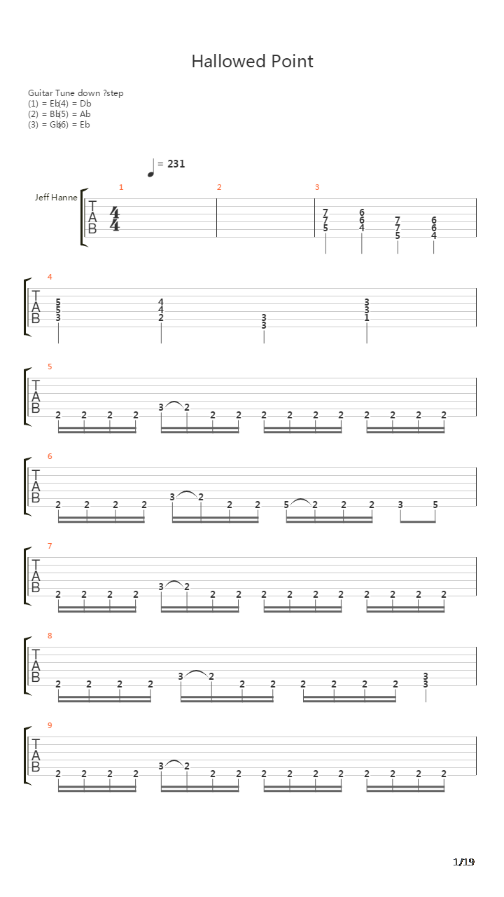 Hallowed Point吉他谱