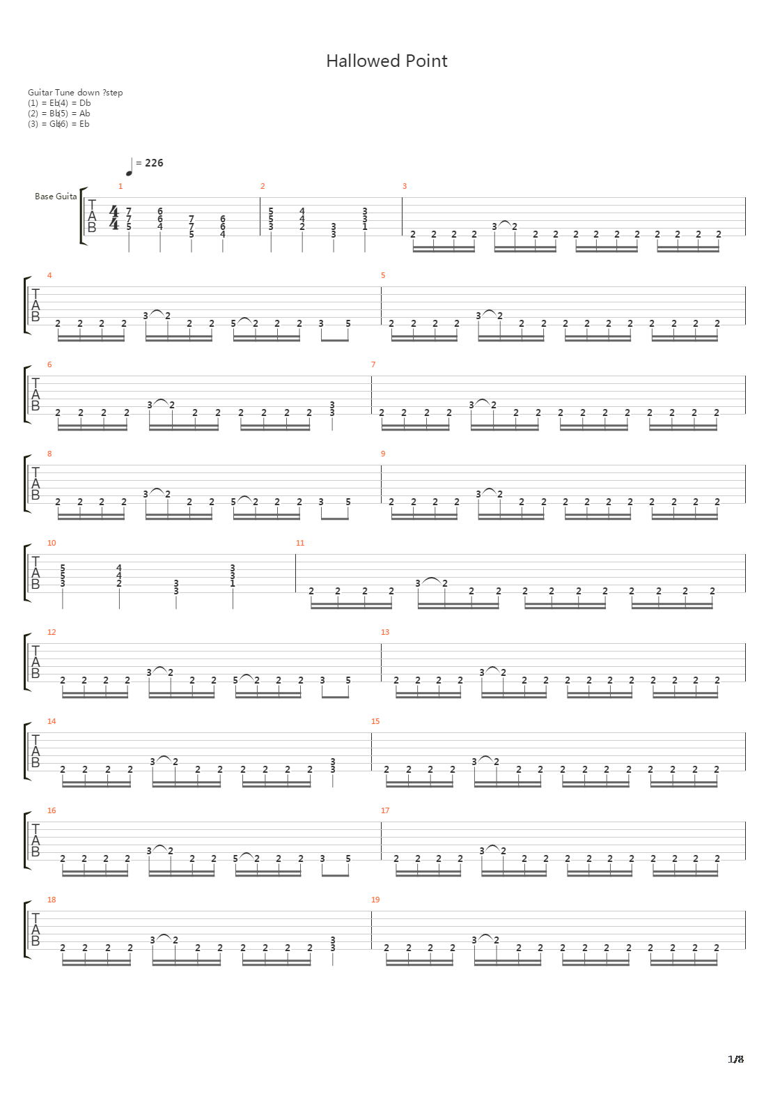 Hallowed Point吉他谱