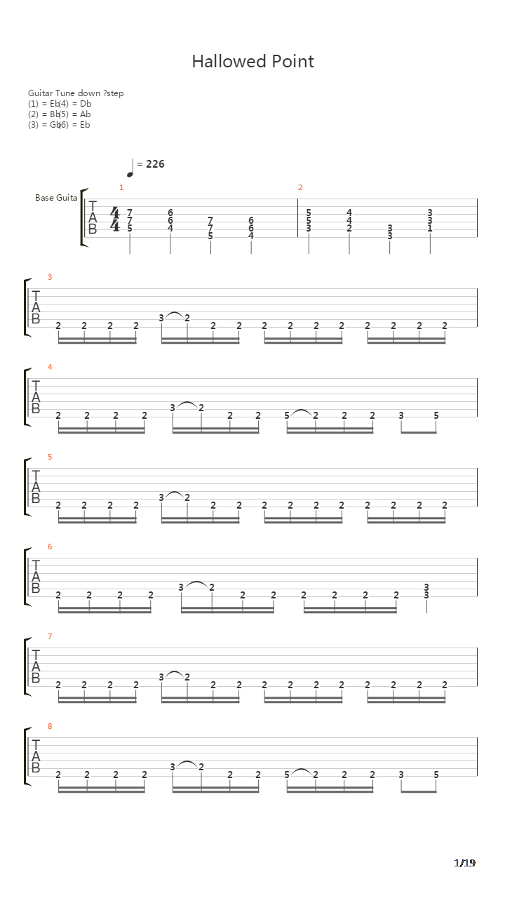 Hallowed Point吉他谱