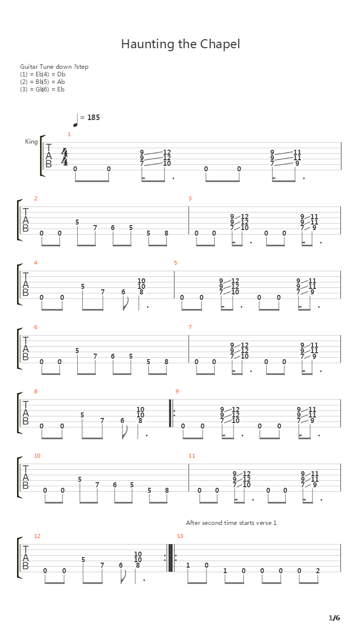 Haunting The Chapel吉他谱
