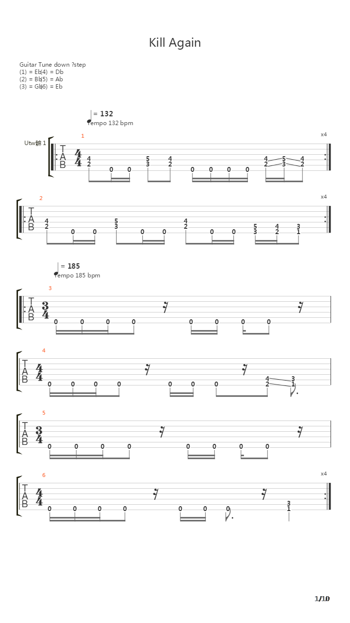 Kill Again吉他谱