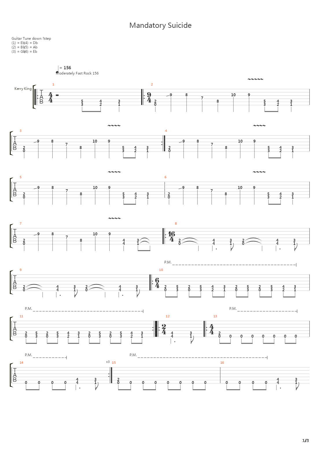 Mandatory Suicide吉他谱