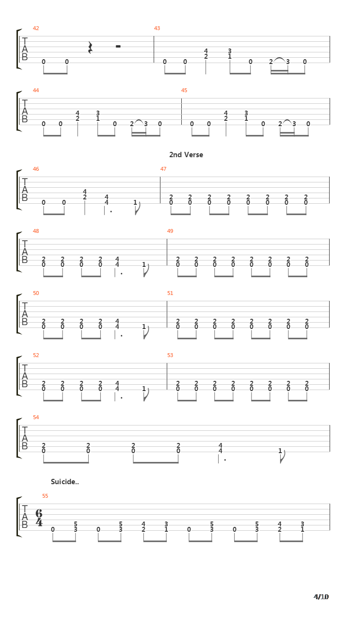 Mandatory Suicide吉他谱