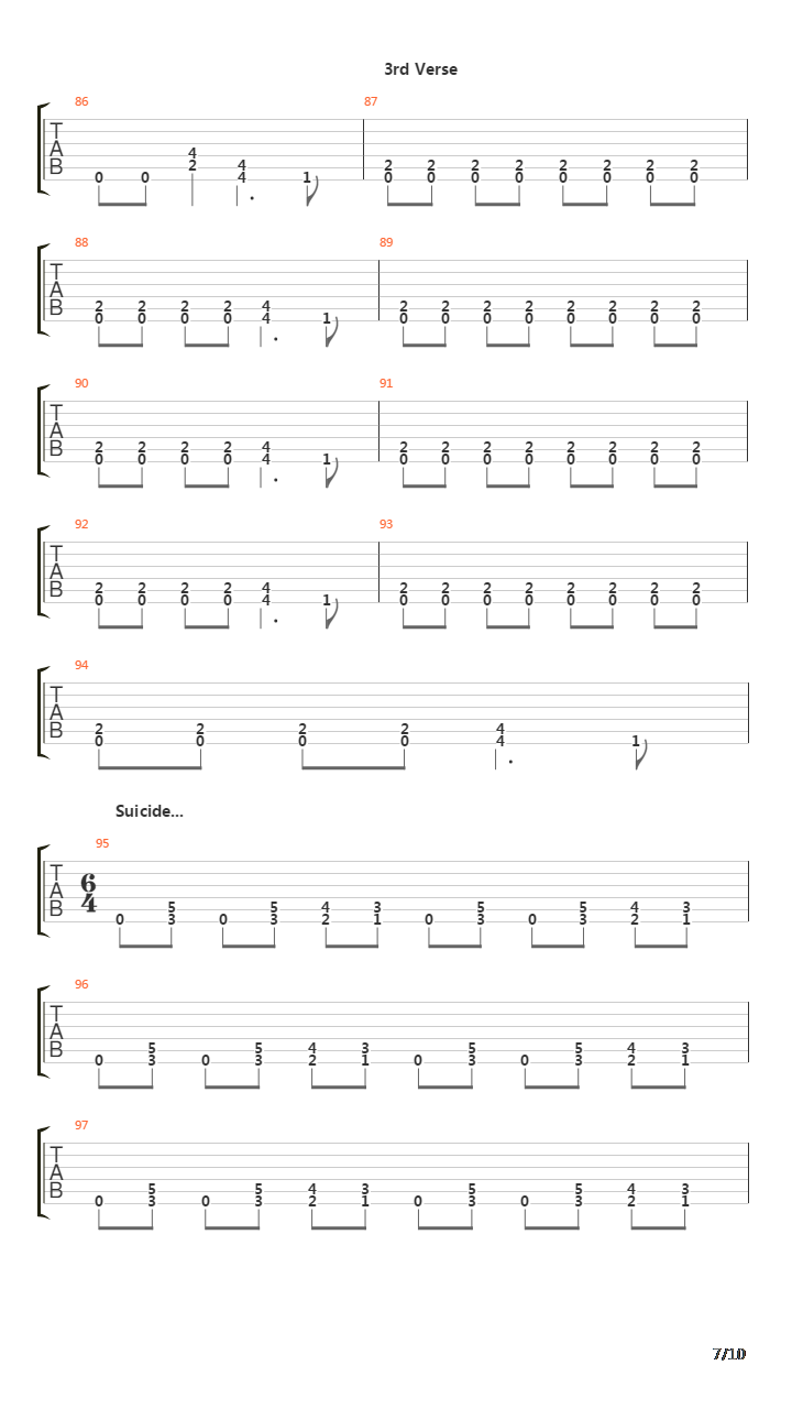 Mandatory Suicide吉他谱