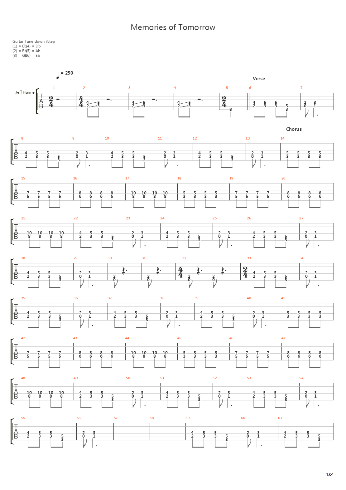 Memories Of Tomorrow吉他谱