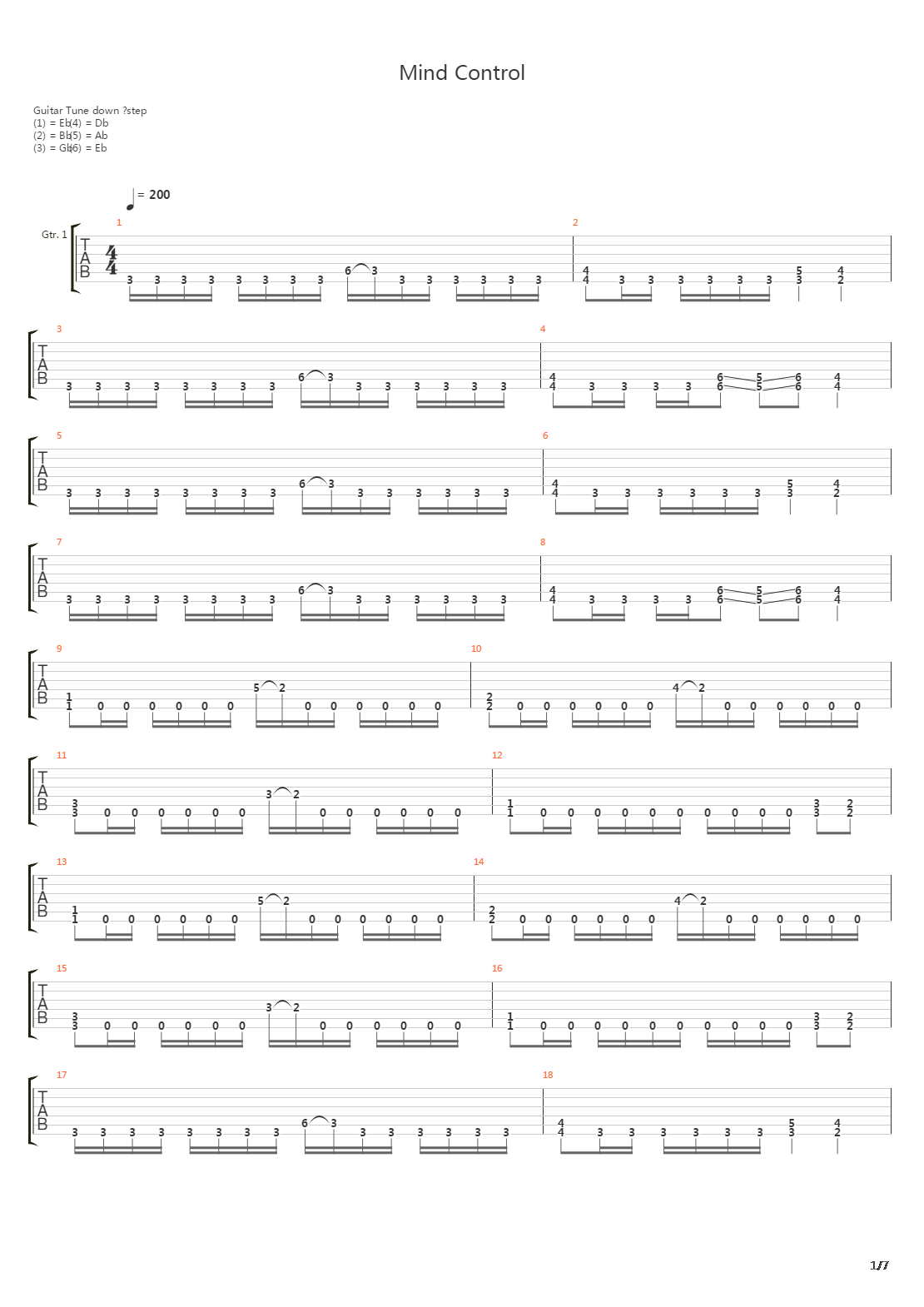 Mind Control吉他谱