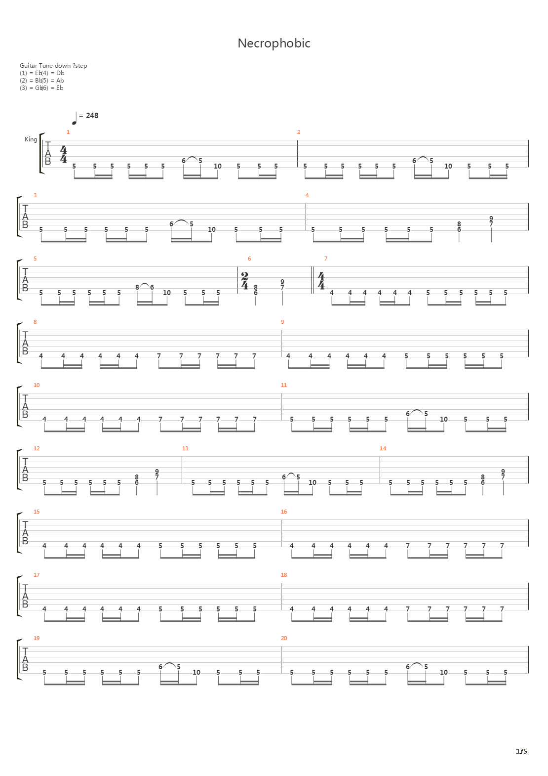 Necrophobic吉他谱