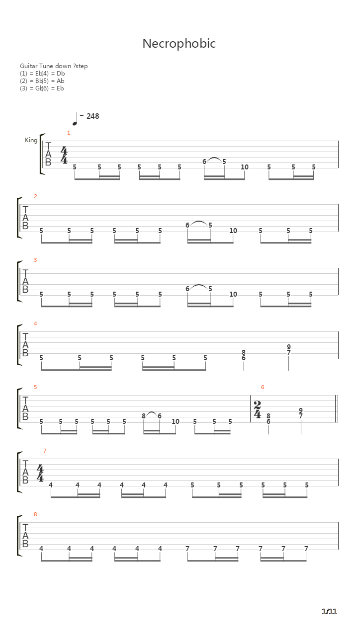 Necrophobic吉他谱