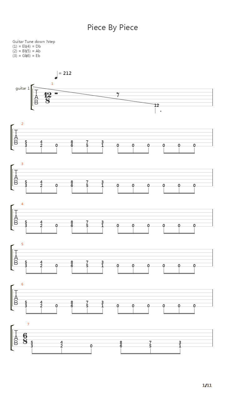 Piece By Piece吉他谱