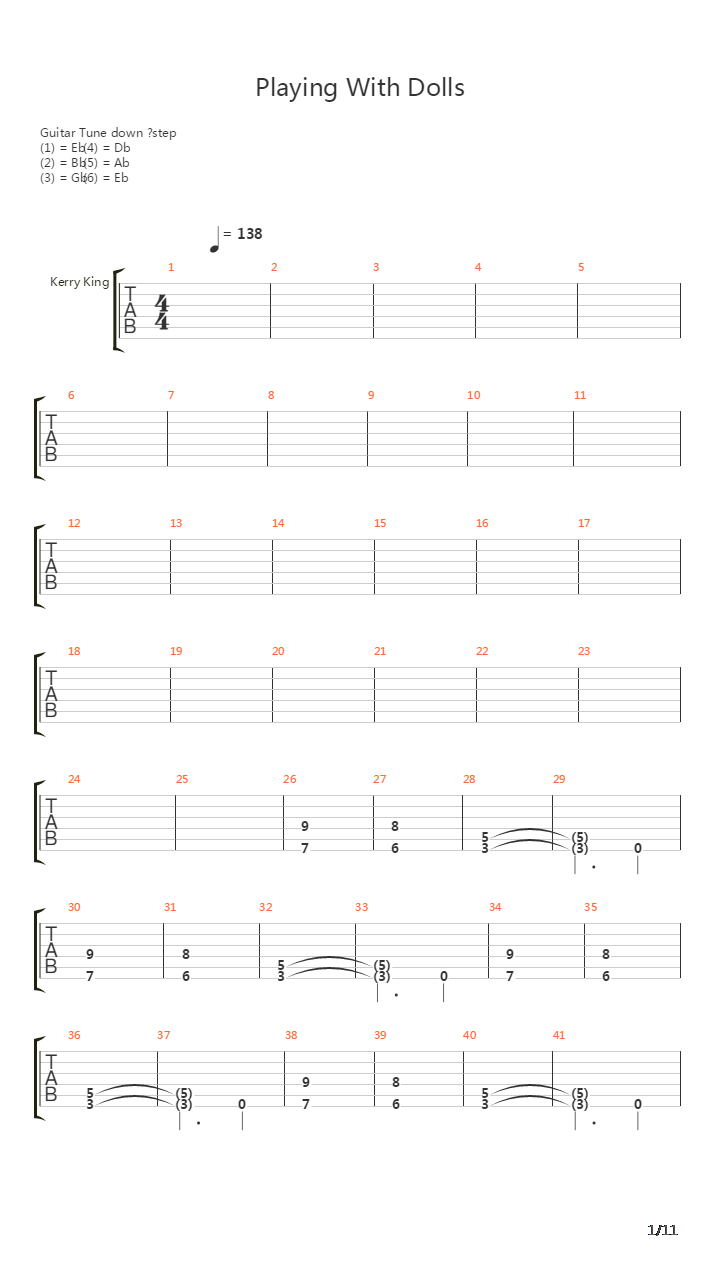 Playing With Dolls吉他谱