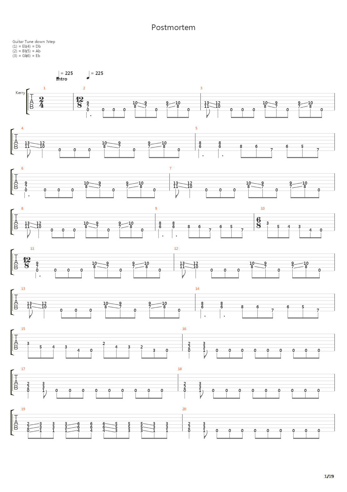 Postmortem吉他谱