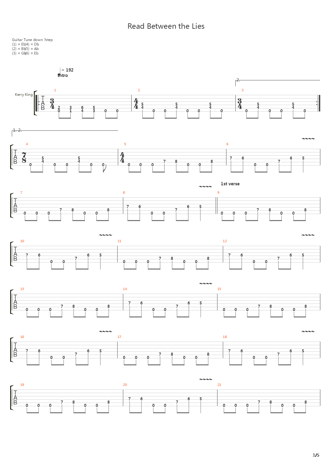 Read Between The Lines吉他谱