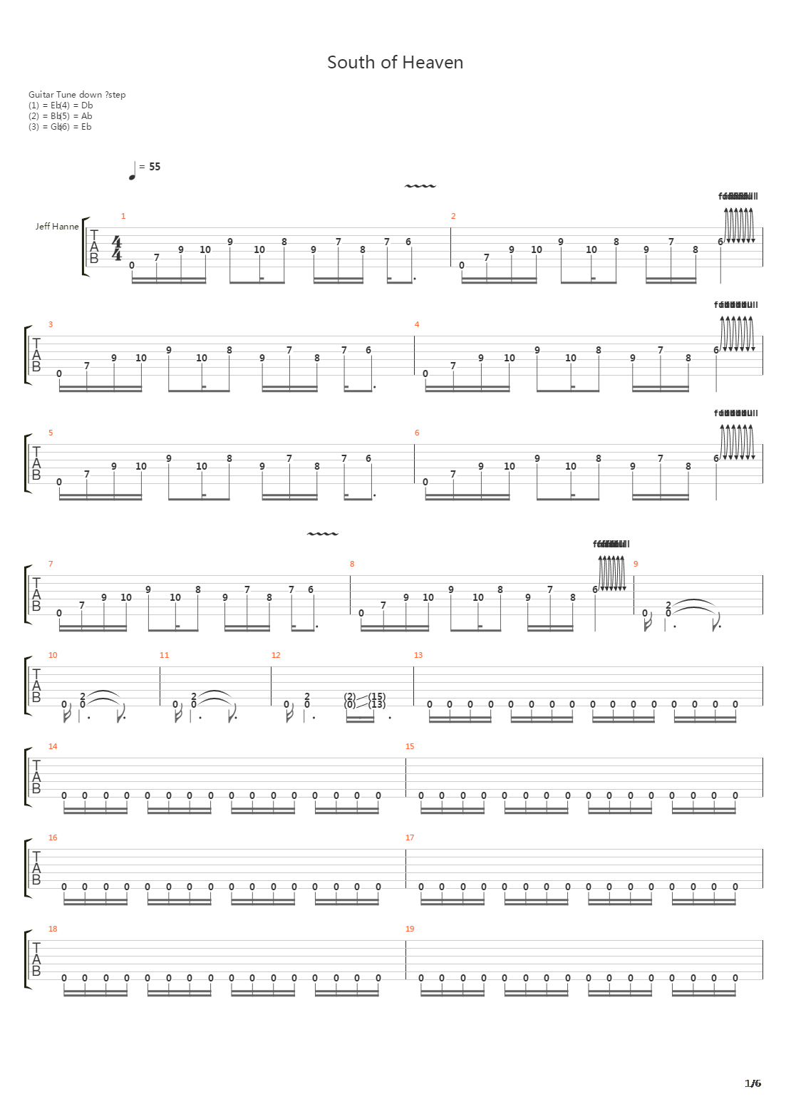 South Of Heaven吉他谱