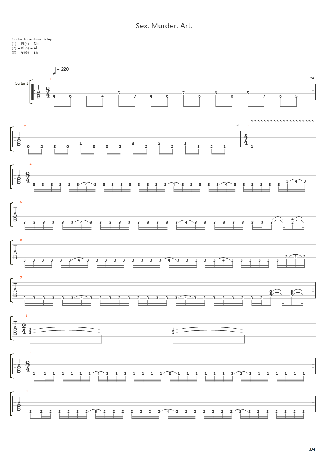 Sex Murder Art吉他谱