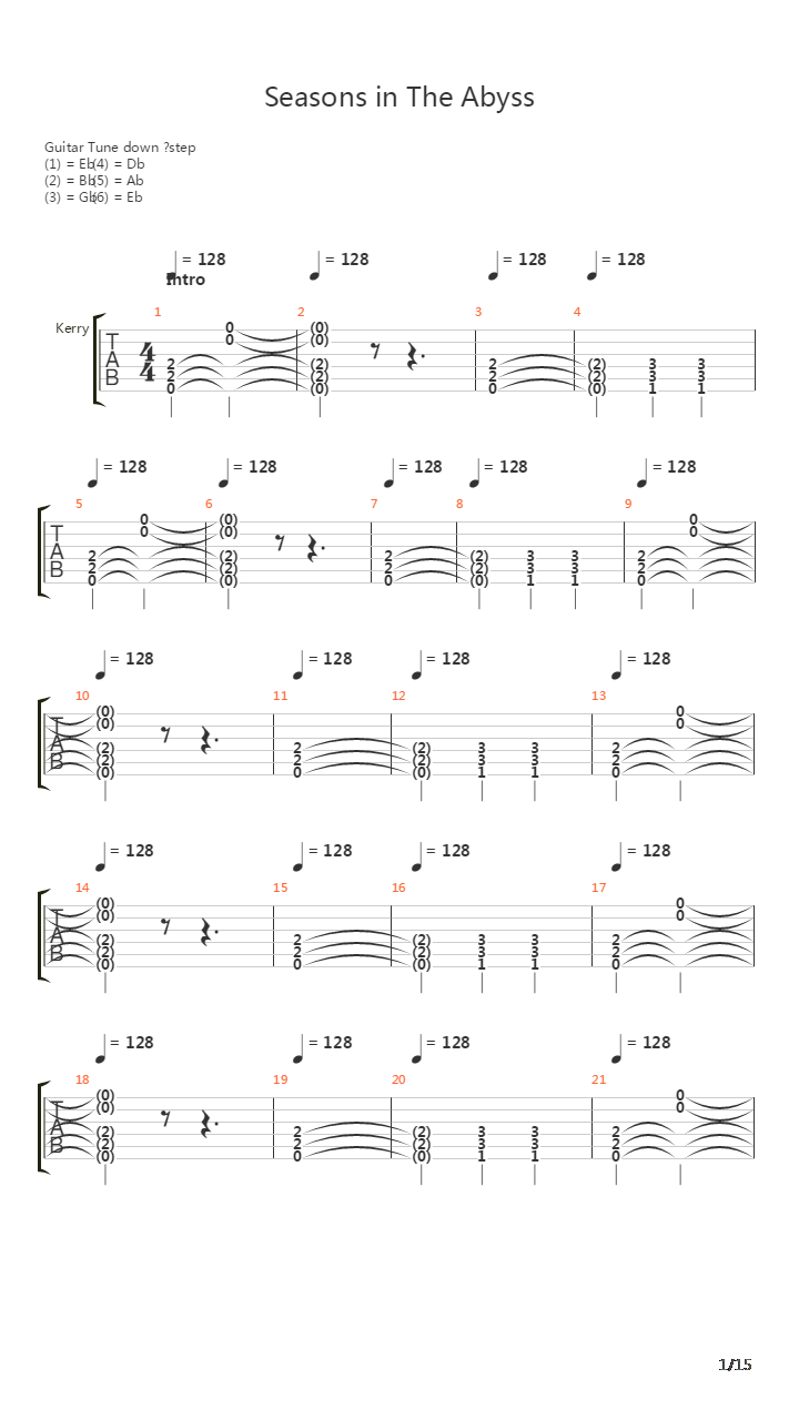 Seasons In The Abyss吉他谱