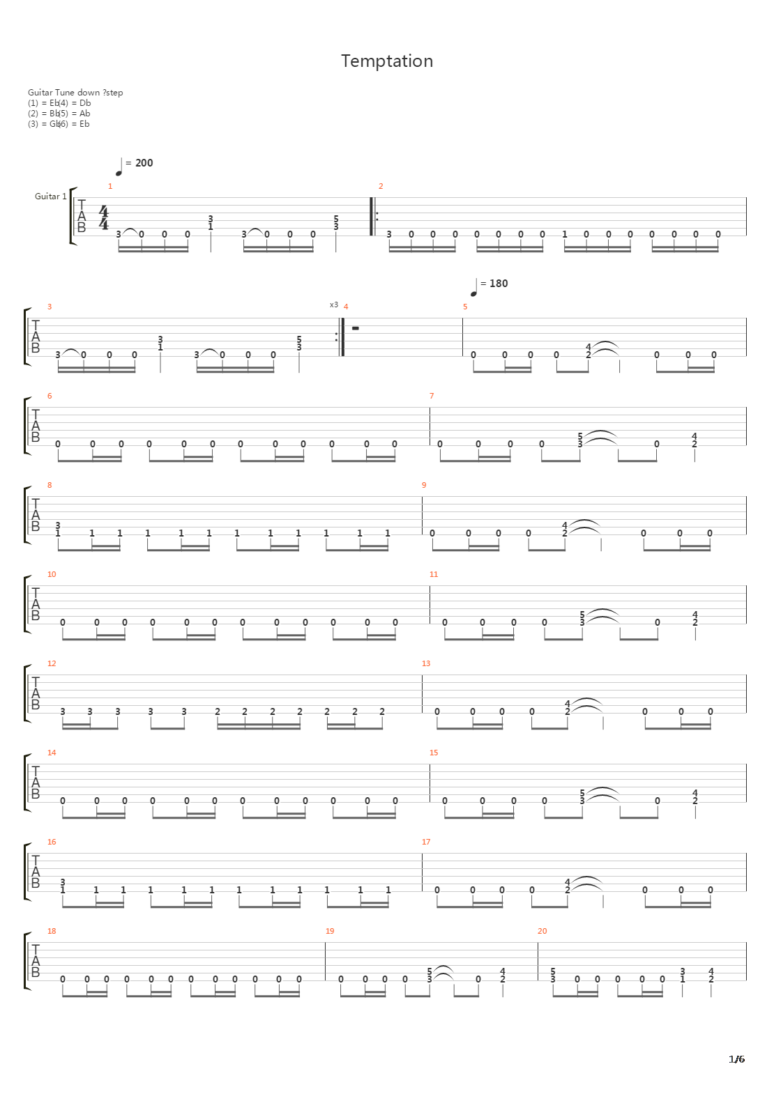 Temptation吉他谱