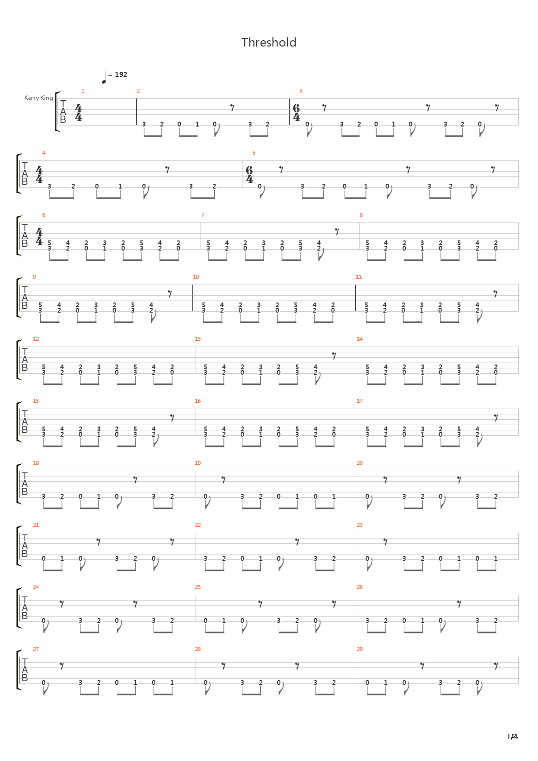 Threshold吉他谱