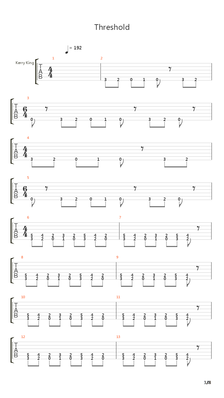 Threshold吉他谱