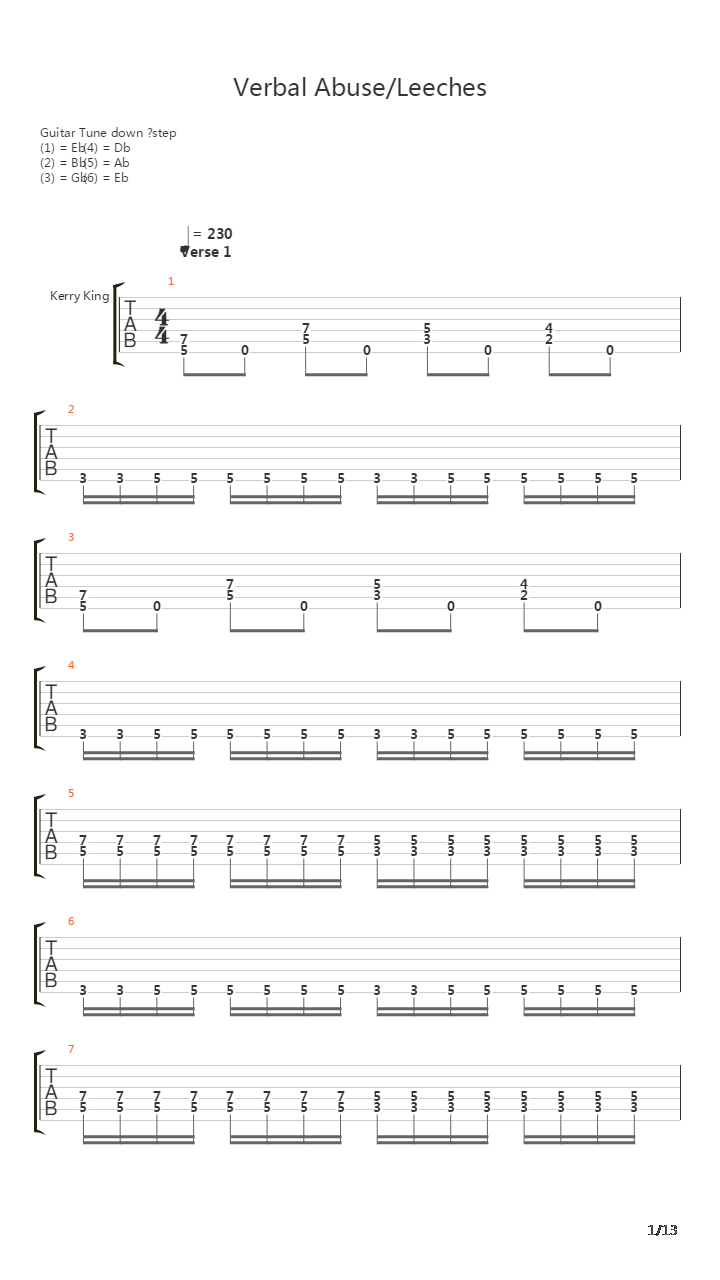 Verbal Abuse - Leeches吉他谱
