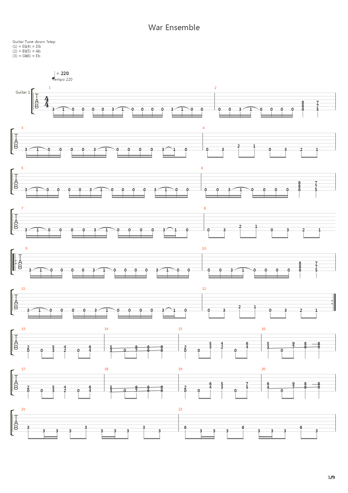 War Ensemble吉他谱