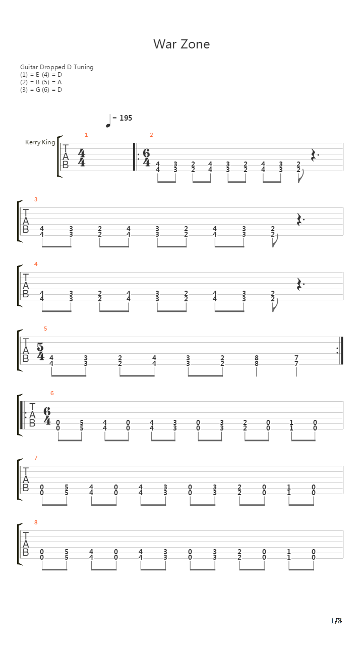 War Zone吉他谱