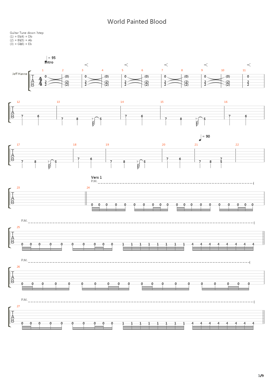 World Painted Blood吉他谱