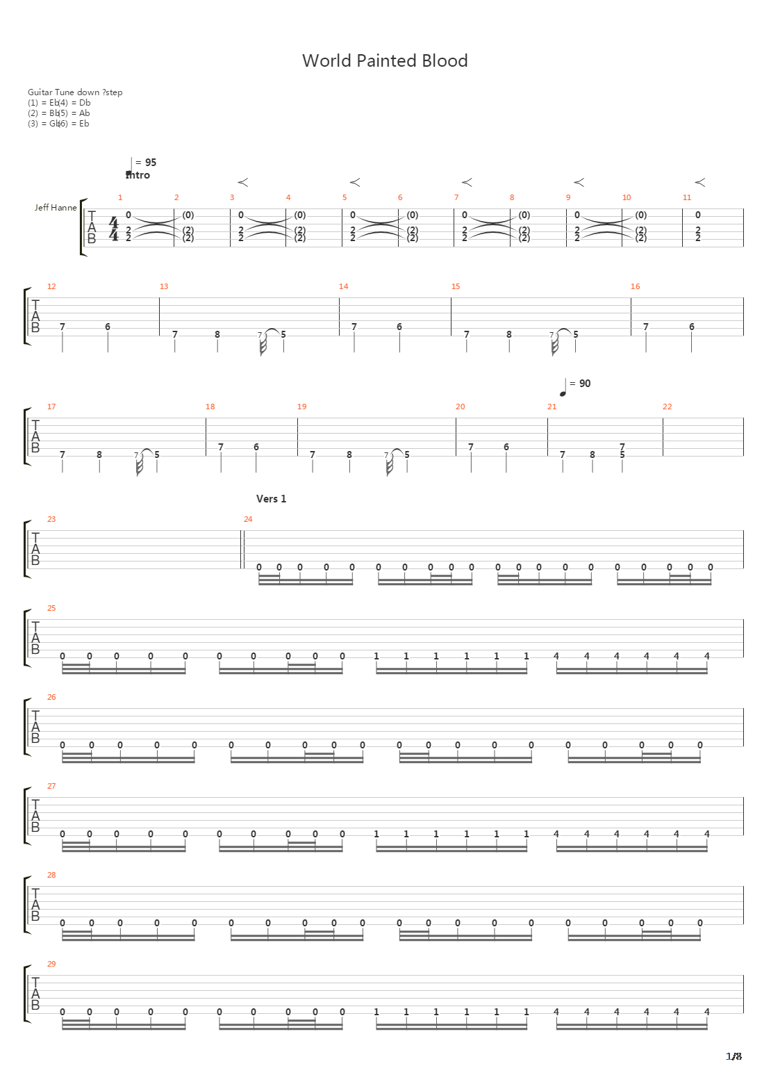 World Painted Blood吉他谱