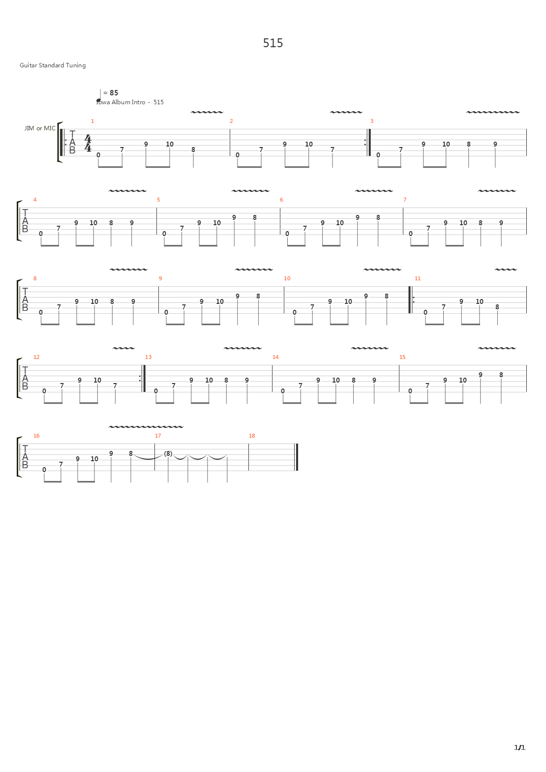 515吉他谱