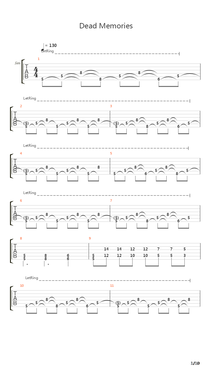 Dead Memories吉他谱