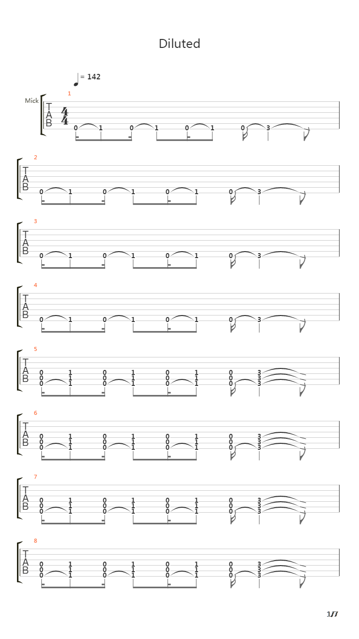 Diluted吉他谱