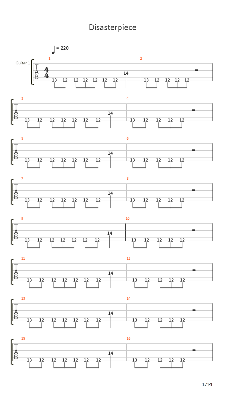 Disasterpiece吉他谱