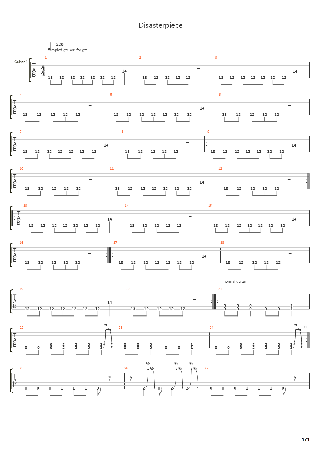 Disasterpiece吉他谱