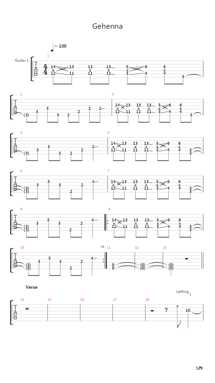 Gehenna吉他谱
