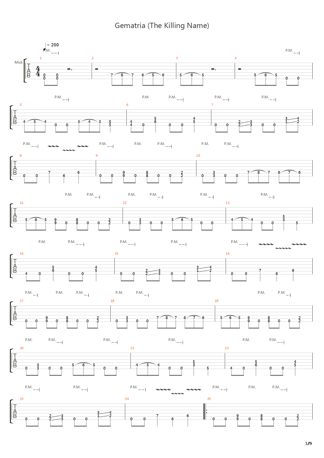 Gematria吉他谱