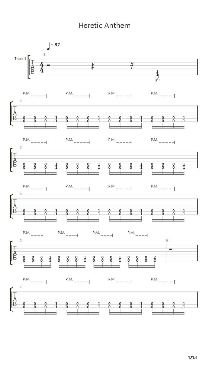 Heretic Anthem吉他谱