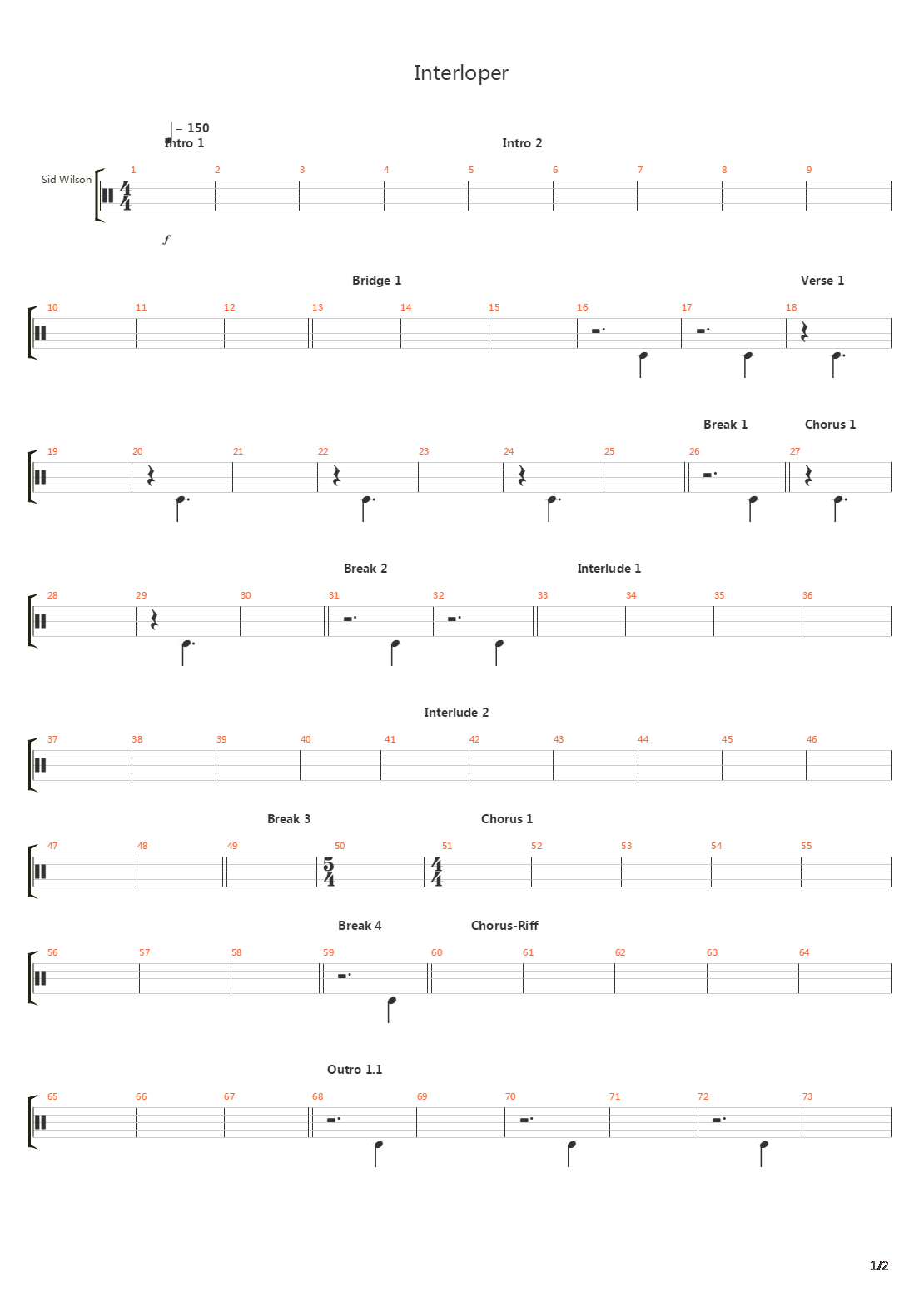 Interloper吉他谱