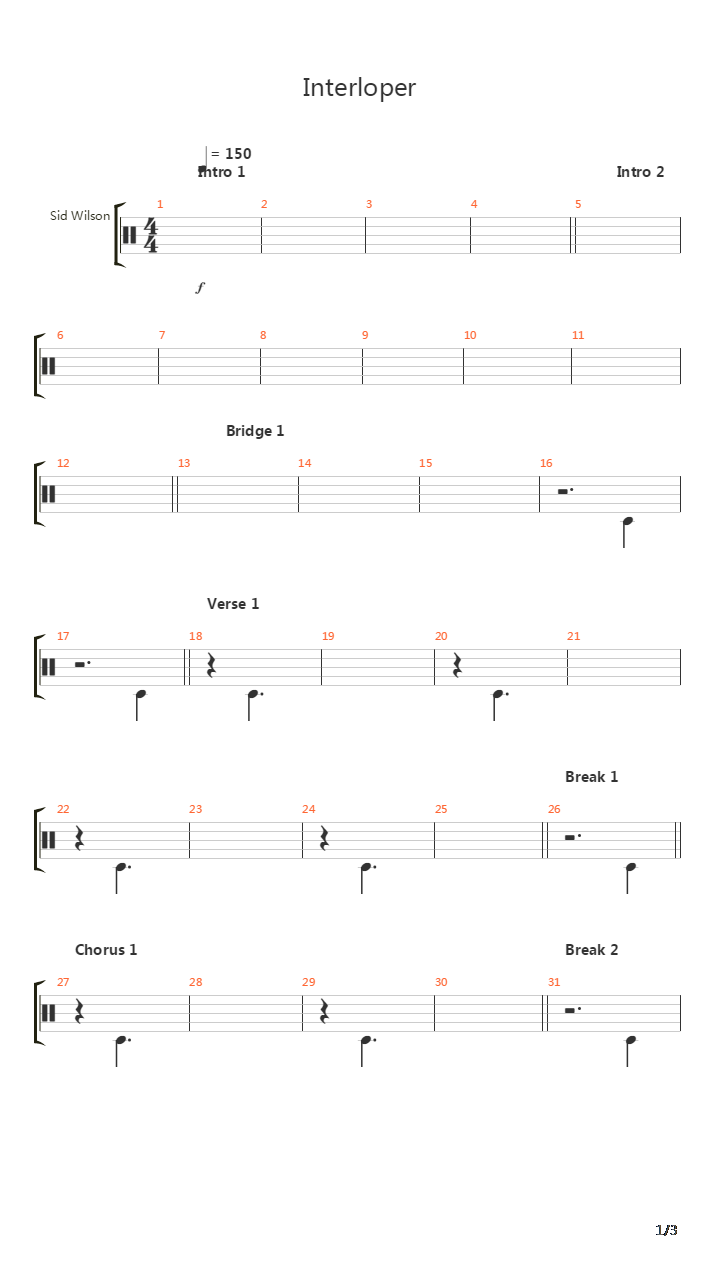 Interloper吉他谱