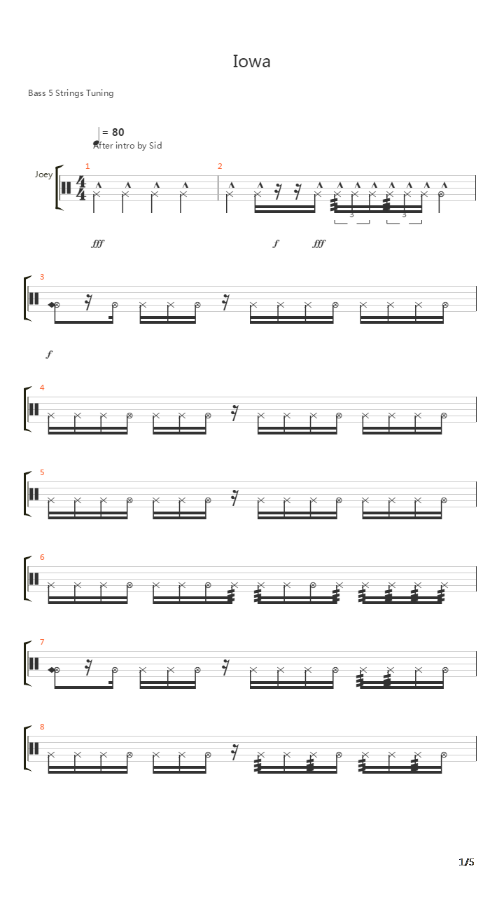 Iowa吉他谱