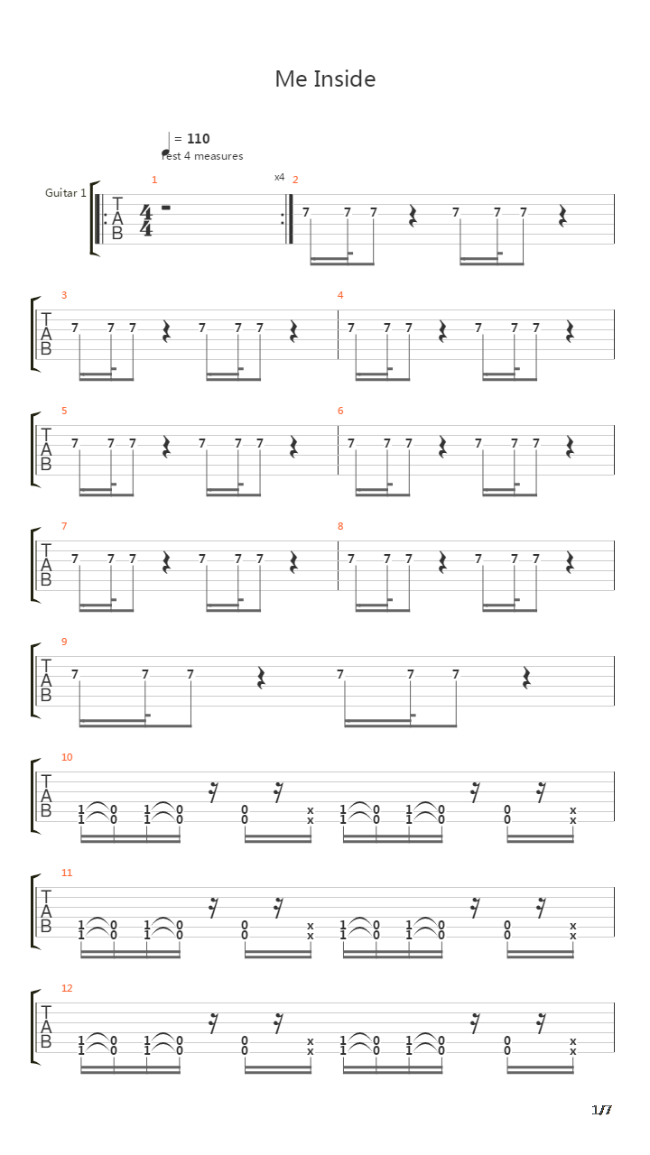 Me Inside吉他谱