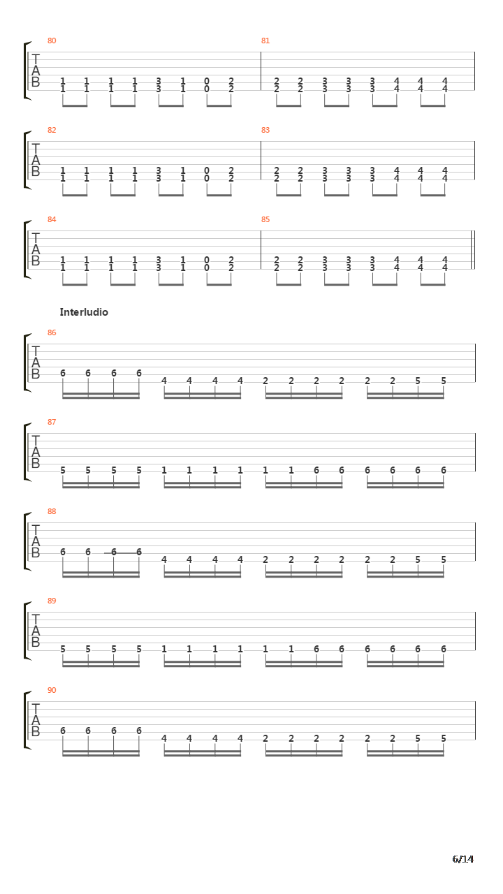 Metabolic吉他谱