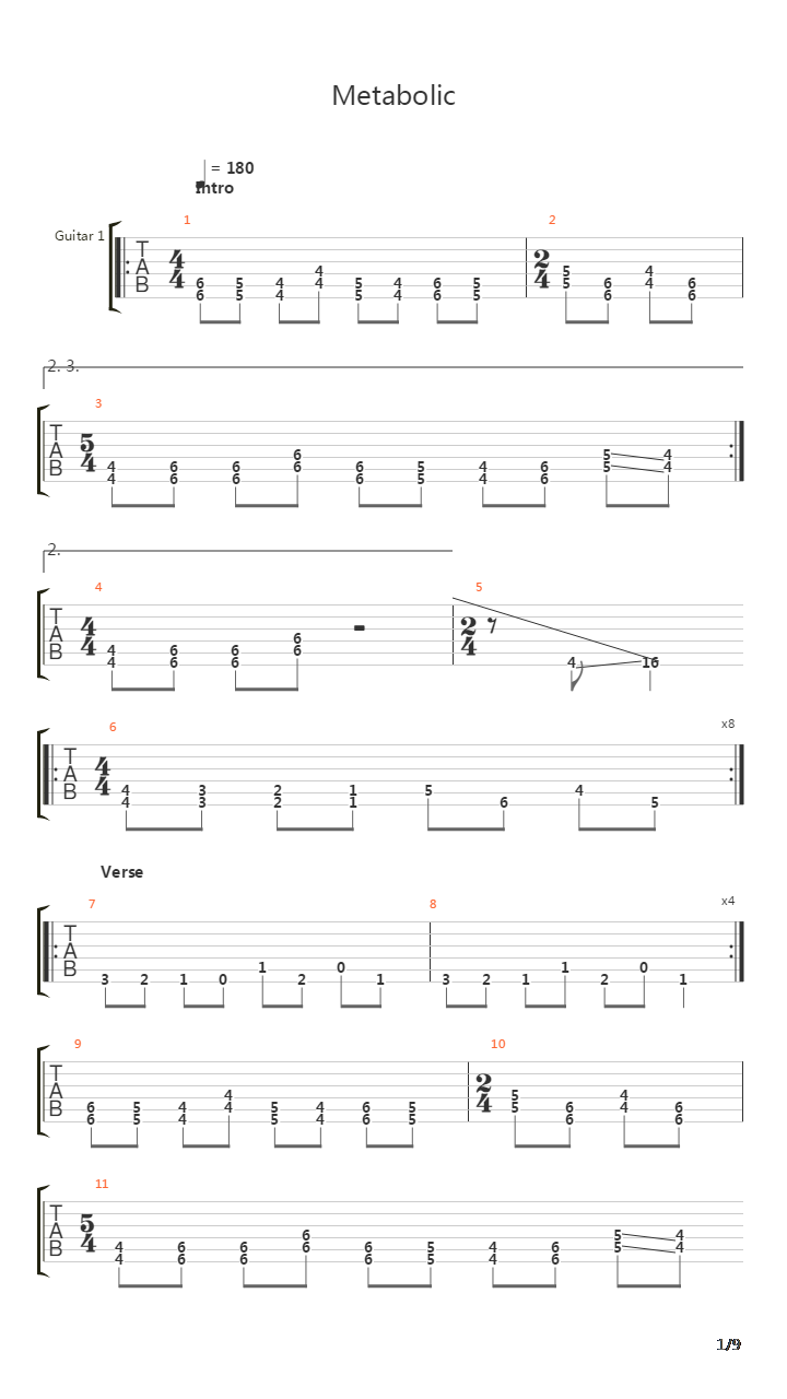 Metabolic吉他谱