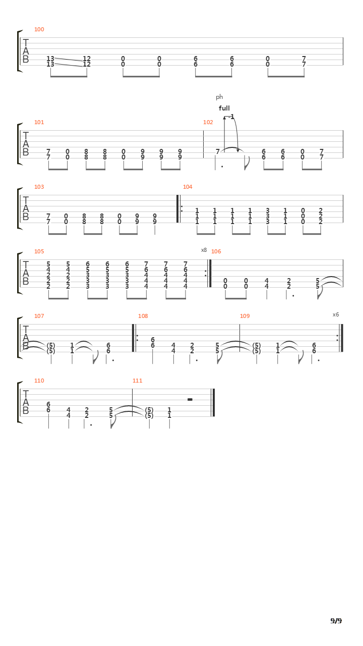 Metabolic吉他谱