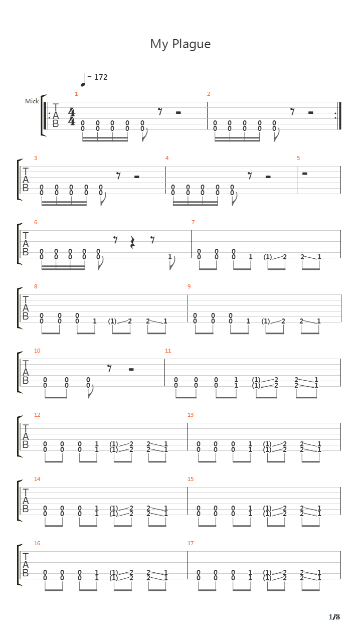 My Plague吉他谱