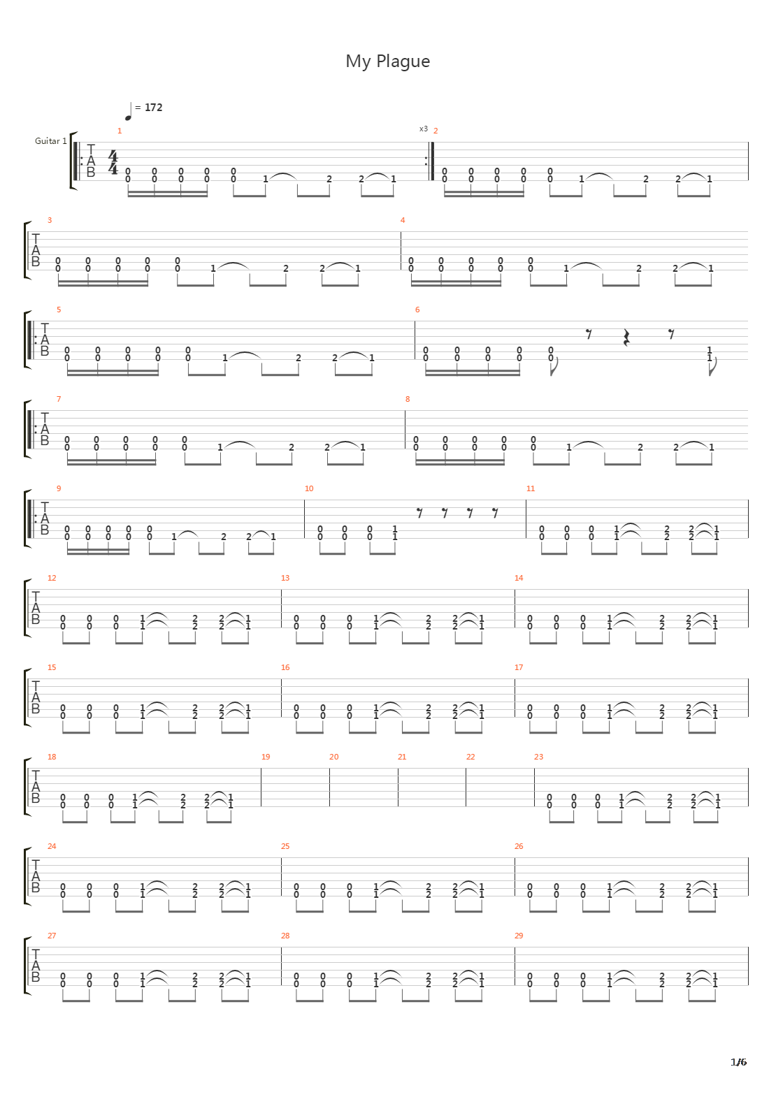 My Plague吉他谱