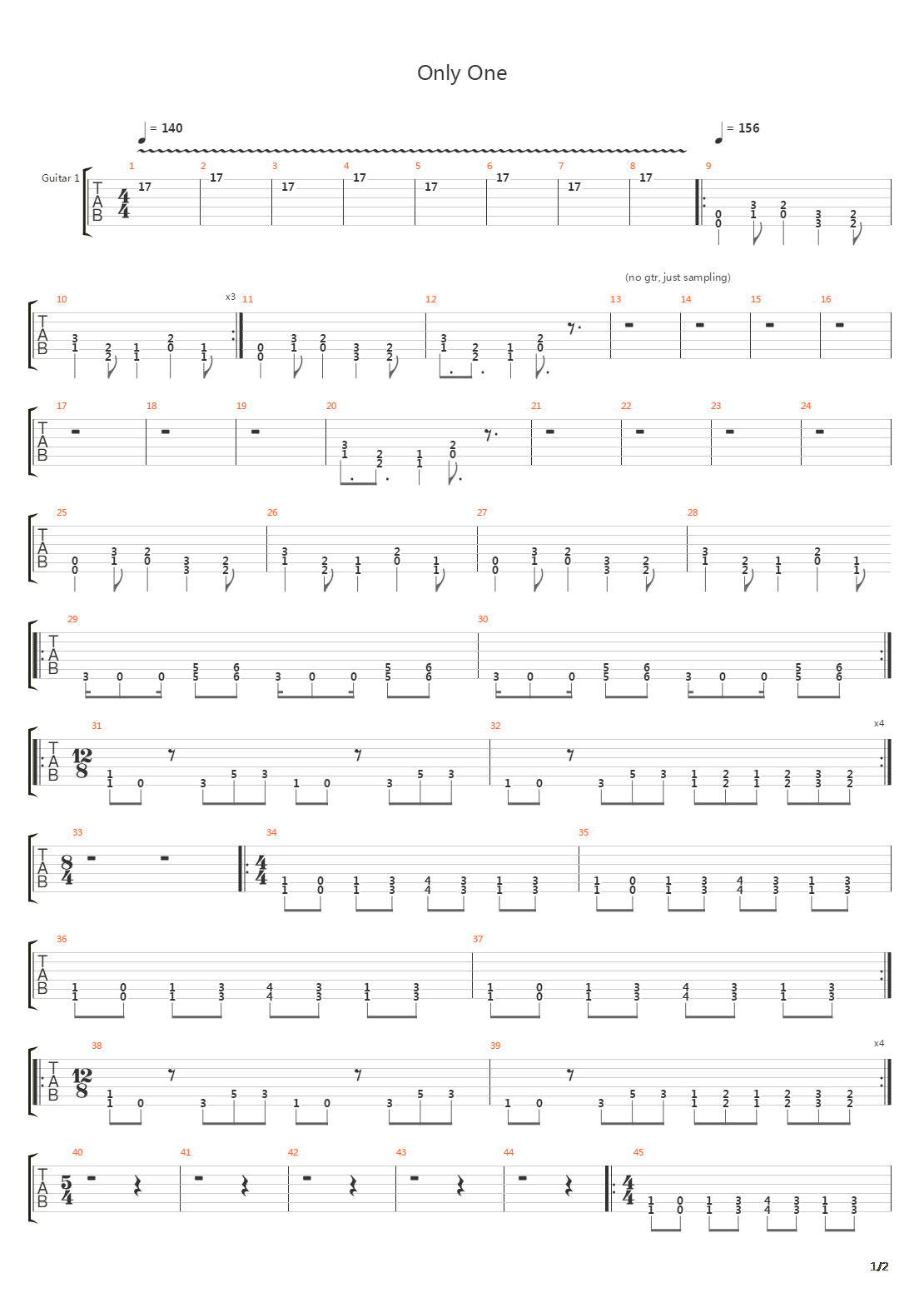 Only One吉他谱