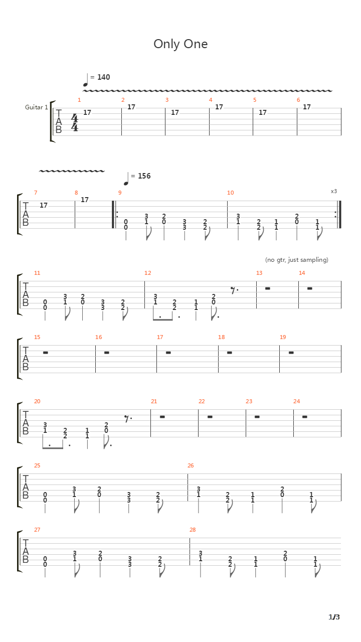 Only One吉他谱