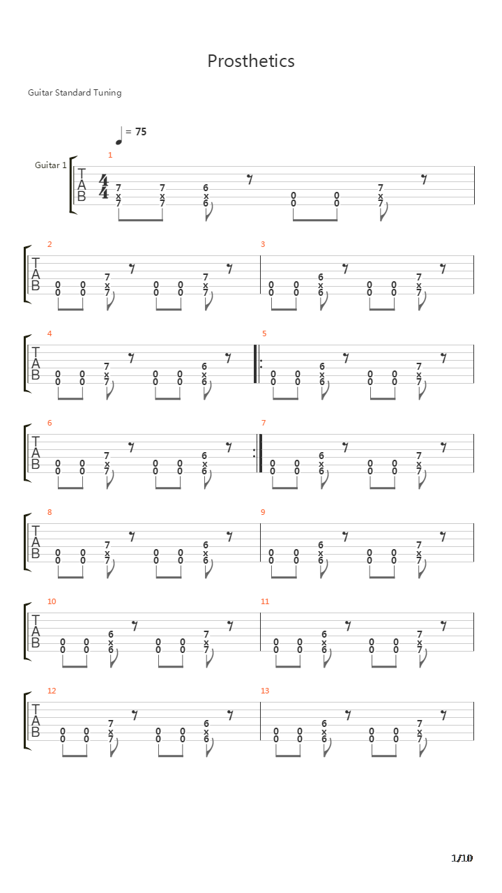 Prosthetics吉他谱